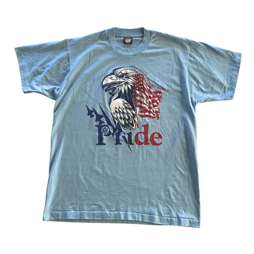Vintage Screen Stars Operation Desert Shield Pride Eagle T-Shirt XL SingleStitch